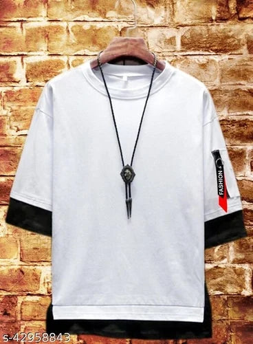 Cotton Blend Solid Half Sleeves T-Shirts